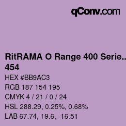 Farbcode: RitRAMA O Range 400 Series - 454 | qconv.com