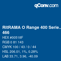 カラーコード: RitRAMA O Range 400 Series - 466 | qconv.com