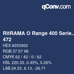 カラーコード: RitRAMA O Range 400 Series - 472 | qconv.com