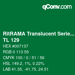 Código de color: RitRAMA Translucent Series - TL 129 | qconv.com