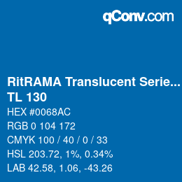 Farbcode: RitRAMA Translucent Series - TL 130 | qconv.com