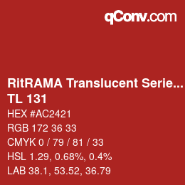 Farbcode: RitRAMA Translucent Series - TL 131 | qconv.com