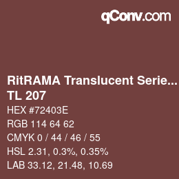 カラーコード: RitRAMA Translucent Series - TL 207 | qconv.com