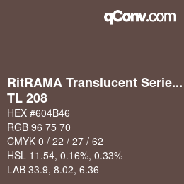 Código de color: RitRAMA Translucent Series - TL 208 | qconv.com