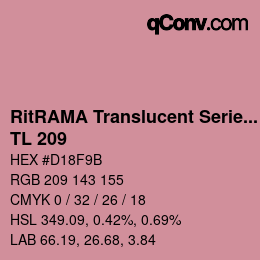 カラーコード: RitRAMA Translucent Series - TL 209 | qconv.com