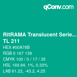 Farbcode: RitRAMA Translucent Series - TL 211 | qconv.com