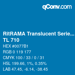 カラーコード: RitRAMA Translucent Series - TL 710 | qconv.com