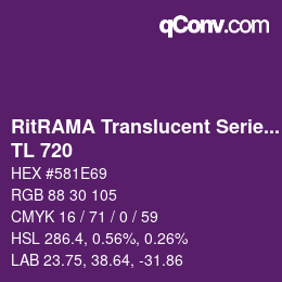 カラーコード: RitRAMA Translucent Series - TL 720 | qconv.com