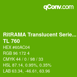 Código de color: RitRAMA Translucent Series - TL 760 | qconv.com