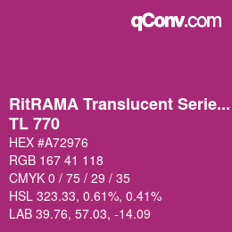 Código de color: RitRAMA Translucent Series - TL 770 | qconv.com