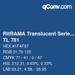 カラーコード: RitRAMA Translucent Series - TL 781 | qconv.com