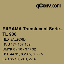 カラーコード: RitRAMA Translucent Series - TL 900 | qconv.com