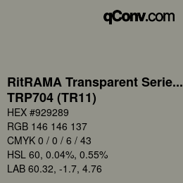 Código de color: RitRAMA Transparent Series - TRP704 (TR11) | qconv.com