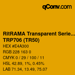 Farbcode: RitRAMA Transparent Series - TRP706 (TR50) | qconv.com