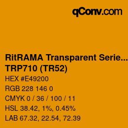 カラーコード: RitRAMA Transparent Series - TRP710 (TR52) | qconv.com