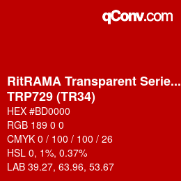 カラーコード: RitRAMA Transparent Series - TRP729 (TR34) | qconv.com