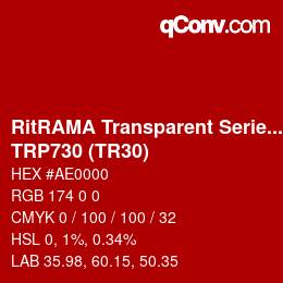 カラーコード: RitRAMA Transparent Series - TRP730 (TR30) | qconv.com