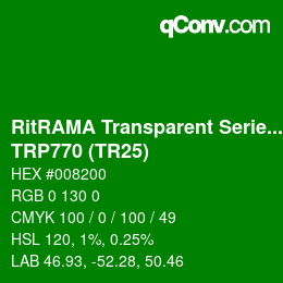 カラーコード: RitRAMA Transparent Series - TRP770 (TR25) | qconv.com