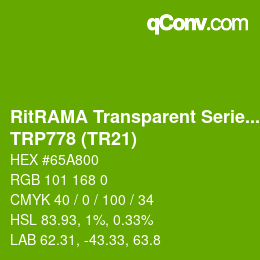 Farbcode: RitRAMA Transparent Series - TRP778 (TR21) | qconv.com