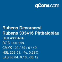 Código de color: Rubens Decoracryl - Rubens 333416 Phthaloblau | qconv.com