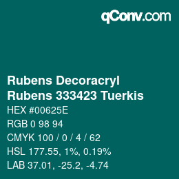 カラーコード: Rubens Decoracryl - Rubens 333423 Tuerkis | qconv.com