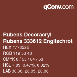 Code couleur: Rubens Decoracryl - Rubens 333612 Englischrot | qconv.com