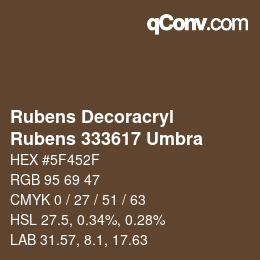 Código de color: Rubens Decoracryl - Rubens 333617 Umbra | qconv.com