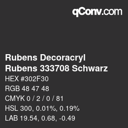 カラーコード: Rubens Decoracryl - Rubens 333708 Schwarz | qconv.com