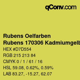 カラーコード: Rubens Oelfarben - Rubens 170306 Kadmiumgelb zitron b | qconv.com