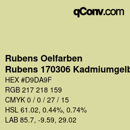 カラーコード: Rubens Oelfarben - Rubens 170306 Kadmiumgelb zitron c | qconv.com