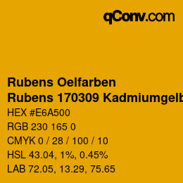 カラーコード: Rubens Oelfarben - Rubens 170309 Kadmiumgelb hell a | qconv.com