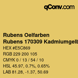 カラーコード: Rubens Oelfarben - Rubens 170309 Kadmiumgelb hell c | qconv.com