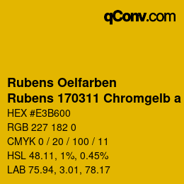 カラーコード: Rubens Oelfarben - Rubens 170311 Chromgelb a | qconv.com