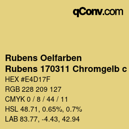 カラーコード: Rubens Oelfarben - Rubens 170311 Chromgelb c | qconv.com