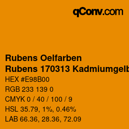 カラーコード: Rubens Oelfarben - Rubens 170313 Kadmiumgelb dunkel a | qconv.com