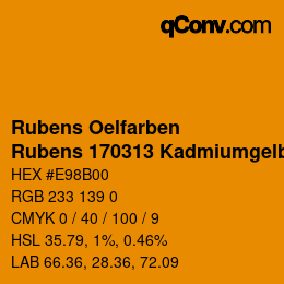 Color code: Rubens Oelfarben - Rubens 170313 Kadmiumgelb dunkel a | qconv.com