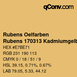 カラーコード: Rubens Oelfarben - Rubens 170313 Kadmiumgelb dunkel c | qconv.com