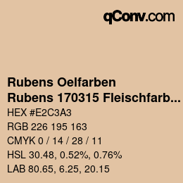 カラーコード: Rubens Oelfarben - Rubens 170315 Fleischfarbe a | qconv.com