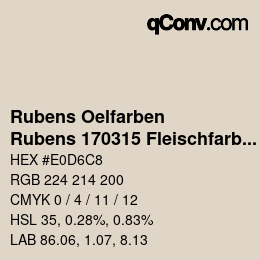 Código de color: Rubens Oelfarben - Rubens 170315 Fleischfarbe c | qconv.com