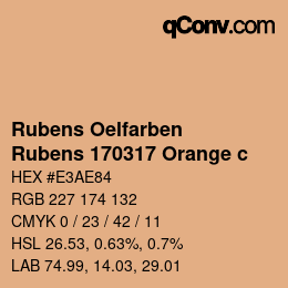 カラーコード: Rubens Oelfarben - Rubens 170317 Orange c | qconv.com