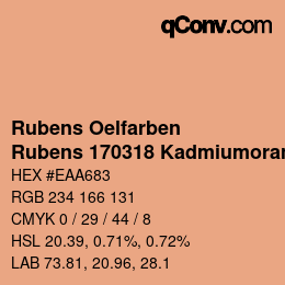 カラーコード: Rubens Oelfarben - Rubens 170318 Kadmiumorange c | qconv.com