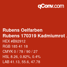 カラーコード: Rubens Oelfarben - Rubens 170319 Kadmiumrot hell a | qconv.com