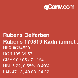 カラーコード: Rubens Oelfarben - Rubens 170319 Kadmiumrot hell b | qconv.com