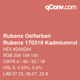 Farbcode: Rubens Oelfarben - Rubens 170319 Kadmiumrot hell c | qconv.com