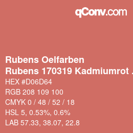 カラーコード: Rubens Oelfarben - Rubens 170319 Kadmiumrot hell c | qconv.com