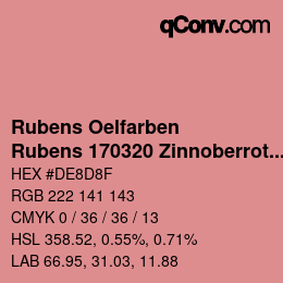 Código de color: Rubens Oelfarben - Rubens 170320 Zinnoberrot c | qconv.com