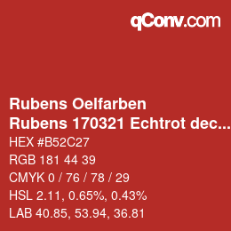 カラーコード: Rubens Oelfarben - Rubens 170321 Echtrot deckend a | qconv.com