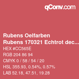 カラーコード: Rubens Oelfarben - Rubens 170321 Echtrot deckend b | qconv.com