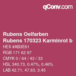 カラーコード: Rubens Oelfarben - Rubens 170323 Karminrot b | qconv.com