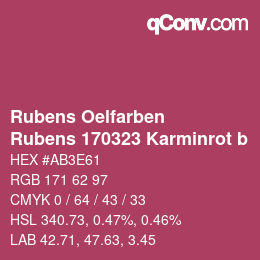 カラーコード: Rubens Oelfarben - Rubens 170323 Karminrot b | qconv.com